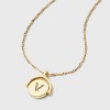 14K Gold Dipped Crystal and Mother of Pearl Circle Spinner Initial Necklace - A New Day™ - 4 of 4