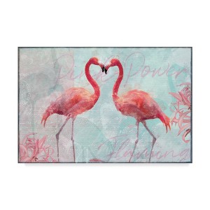 22" x 32" Flamingo Power by Cora Niele - Trademark Fine Art: Gallery-Wrapped, Mid-Century Modern Wall Canvas - 1 of 4