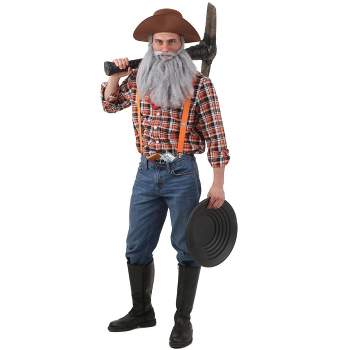 HalloweenCostumes.com 2X  Men  Plus Size Prospector Costume, Orange/Brown