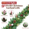 MOEPISY Pre-lit Christmas Garland 9FT with 100 Warm Lights, Evergreen Glow - 4 of 4