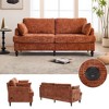 Okak Modern Chenille 2-Seater Loveseat Sofa with 2 Pillows & Sturdy Soild Wood Feets,Upholstered Armchair Sofa Couch for Living Room - 4 of 4