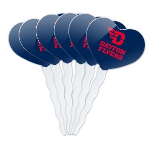 University of Dayton Secondary Heart Love Cupcake Picks Toppers Decoration Set of 6 - 1 of 4
