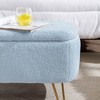 Modern Faux Fur Entryway Bench Upholstered Padded with Storage - image 4 of 4