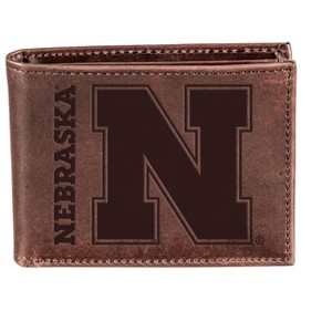 Evergreen NCAA Nebraska Cornhuskers Brown Leather Bifold Wallet Officially Licensed with Gift Box - 1 of 1
