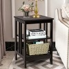 Tangkula 3-tier Side Table Nightstand Sofa End Table Storage Display ...