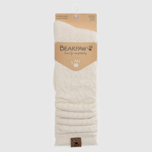 Bearpaw Women's Boot Knee High Cable Socks 1pk - Egret - 1 of 3