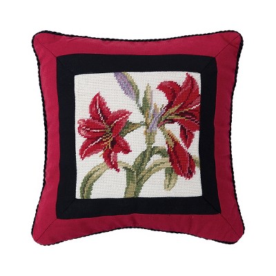 C&F Home 14" x 14" Amaryllis Bouquet Needlepoint Pillow