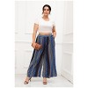 Coolmee Women Plus Size Wide Leg Pants Elastic Waist Loose Flowy Boho Trousers Casual Pants with Pockets - 2 of 4