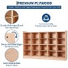 20-Cubby Mobile Storage Cabinet with 4 Casters, Anti-Flip Fittings & 2 Storage Boxes, Organizer Unit for Home, School or Kindergarten, Natural - 3 of 4