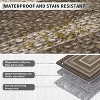 Washable Modern Border Area Rug Non Slip Low Pile Foldable Indoor Carpet Stain Resistant Soft Floor Mat for Bedroom Nursery - 4 of 4