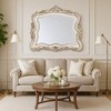Royal Hampton 50 Inch Solid Wood Mirror, Scalloped, Scroll Ornate Trim, Antique White - 2 of 4