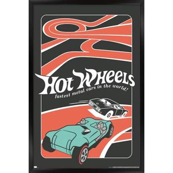 Trends International Mattel Hot Wheels - Red Minimalist Framed Wall Poster Prints
