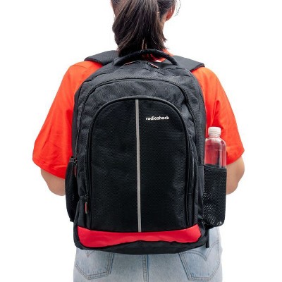 RadioShack 15.6" Laptop Backpack Black with Red Accent, Functional Tech Bag for Men and Women, Organized Storage for Work, and Travel 2606014 — фото 4