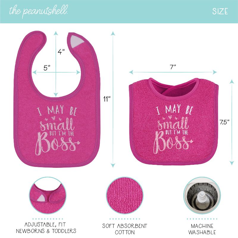 The Peanutshell Baby Girl Terry Bibs, 16 Pack for Feeding, Teething, or Drooling|Girl Foods/Neutral, 3 of 9