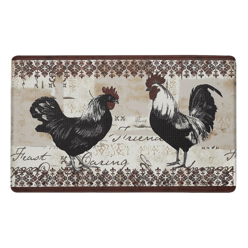 GoodGram Country Vintage Rooster Memory Foam Anti-Fatigue Kitchen Floor Mat - 18 in. W x 30 in. L, 1 of 2