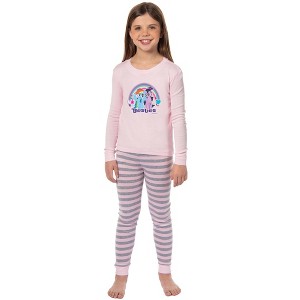 My Little Pony Girls Besties Tight Fit Sleep Pajama Set Pink - 1 of 4