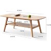 CuisinSmart Center Table, Wood Coffee Table with Storage Shelf, Rectangular Modern Minimalistic Design Side Table Wooden Legs - 2 of 4