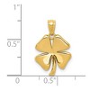 Black Bow Jewelry 14k Yellow Gold Polished Four Leaf Clover Pendant, 13mm (1/2 inch) - 3 of 4