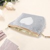 Unique Bargains Women Portable Heart Style Makeup Bag Gray 1 Pc - 2 of 3