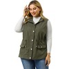 Agnes Orinda Women's Plus Size Utility Cargo Pockets Drawstring Waist Sleeveless Scrub Vests - 3 of 4
