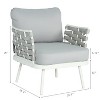 Christopher Knight Home Barbara Modern Outdoor Metal and Rope Upholstered Club Chairs (Set of 2) - 3 of 4