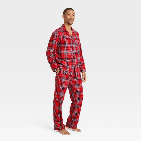 Men s Plaid Flannel Holiday Matching Family Pajama Set Wondershop Red Target