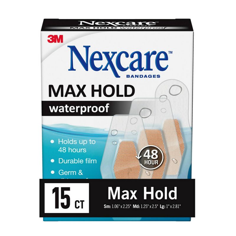 Nexcare Max Hold Waterproof Assorted Bandages - 15ct, 4 of 11