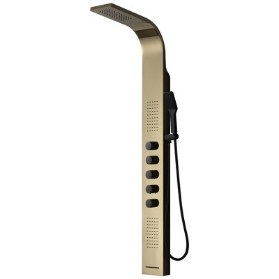 BWE 2-Jet Modern Shower Panel Tower System with Rainfall Shower Head, Tub Spout and Shower Wand