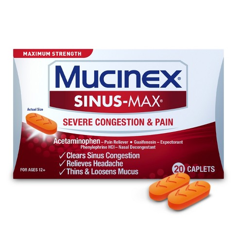 Mucinex Sinus-max Severe Congestion Relief Caplets - Acetaminophen 