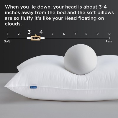 Bedsure King Size White Polyester Soft Supportive Pillows Set of 2