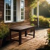 VINGLI Outdoor Wood Bench, 2-Person Outdoor Backless Porch Bench, Weather Resistant Patio Wooden Bench for Garden Entryway Yard - 3 of 4