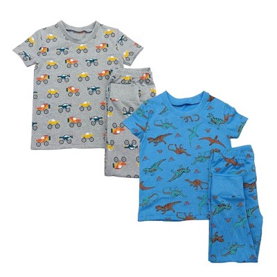 BenBen Blue Dinosaurs/Trucks 2 Pack Shortsleeve Pajamas