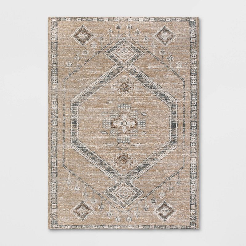 5&#39;x7&#39; Sunset Moroccan Tapestry Rectangular Woven Outdoor Area Rug Light Brown - Threshold&#8482;, 1 of 7