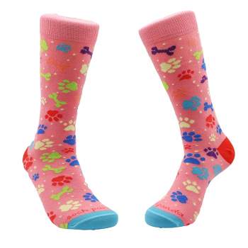 Dog Paws and Bones Patterned Socks from the Sock Panda (Men's Sizes Adult Large)