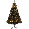 HOMCOM 6 FT Tall Pre-Lit Douglas Fir Artificial Christmas Tree with Realistic Branches, 250 Warm White LED Lights and 1000 Tips, Black - 4 of 4