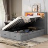 ALEXOUN Lift Up Storage Bed with Headboard and 2 Drawers Wood Bed Frame for Teens Adults,Wooden Storage Bed for Bedroom Apartments - 2 of 4