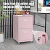 ZACHVO 18 Inch Deep 2 Drawer Pink Mobile Metal Filing Cabinet for Letter-Size with Lock, Home Office Storage - 3 of 4