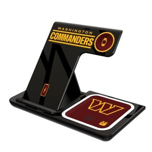Keyscaper Washington Commanders Monocolor Tilt 15-Watt 3 in 1 Charging Station - 1 of 4