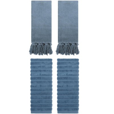 REGALWOVEN 4 Packs Solid Absorbent Soft Cotton Hand Towels 14" x 30"