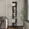 TOAOTBNBO Rotating Bookshelf with Clear Acrylic Plate, 360° Spinning Bookcase with Large Capacity Vertical Square Rotating Shelf - 4 of 4