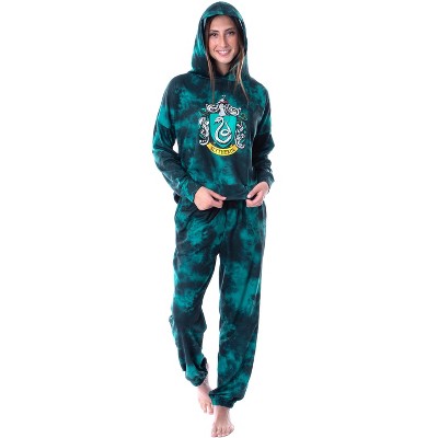 Harry Potter Womens' Hogwarts Crest Tie Dye Lounge Hooded Jogger