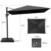 Crestlive Products 9x11FT Patio Cantilever Umbrella with Base Set UV30+ Outdoor 360 Degree Rotation Offset Umbrella 6 Heights Adjustable - 3 of 4