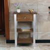 Cheung's Wooden Side Legs Galvanized Table, Brown - 2 of 4