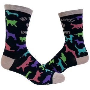 Crazy Dog T-Shirts Women's My Therapist Has Paws Socks Funny Pet Puppy Animal Lover Dog Novelty Graphic Footwear - 1 of 4