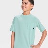 Boys' Short Sleeve Solid Ocean Spray Rash Guard Top - art class™ Green - 3 of 3