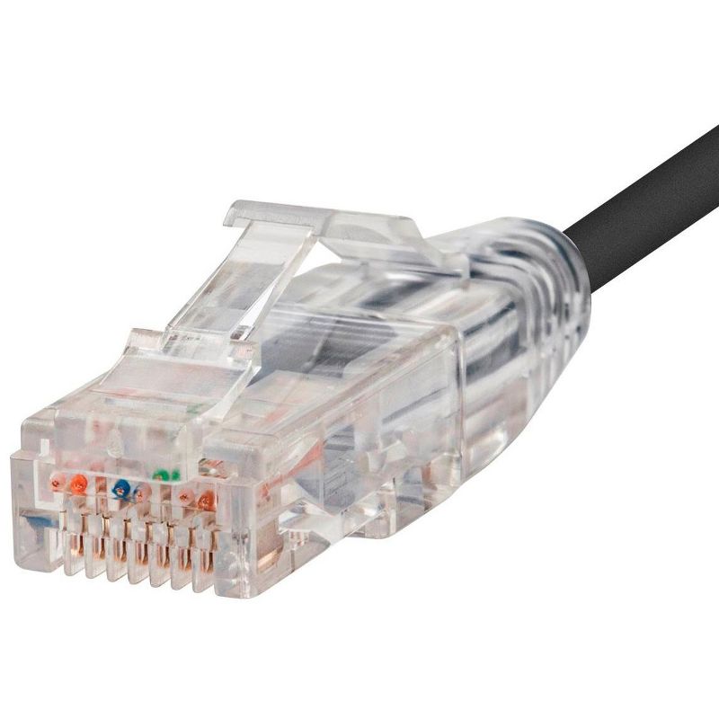 Monoprice Cat6 Ethernet Patch Cable - 50 feet - Black | Snagless RJ45 Stranded 550MHz UTP CMR Riser Rated Pure Bare Copper Wire 28AWG - SlimRun Series, 3 of 6