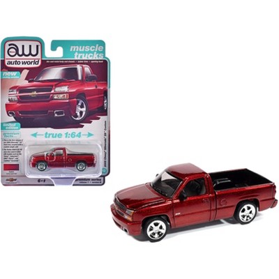 2005 Chevrolet Silverado SS Custom Pickup Truck Candy Apple Red "Muscle Trucks" Series 1/64 Diecast Model Car by Auto World