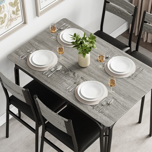 Dining Table For 4, Small Table And Chairs Set Of 4, Square Dinette Set ...