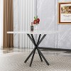 Vynxaria Dining Tables - Mid Century Modern Square Space-Saving Table for 4-6, White - 3 of 4