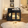 Whisen Multifunctional Cat Litter Box & Cat Bed House & Side Table with 3 Side Stairs, 2 Storage Drawers - 2 of 4